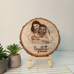 Natural Wooden Engraved Photo Frame with Free Stand