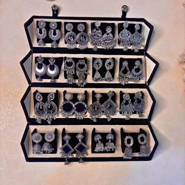 Luxury 16-Piece Silver Jhumka Combo Set for Women