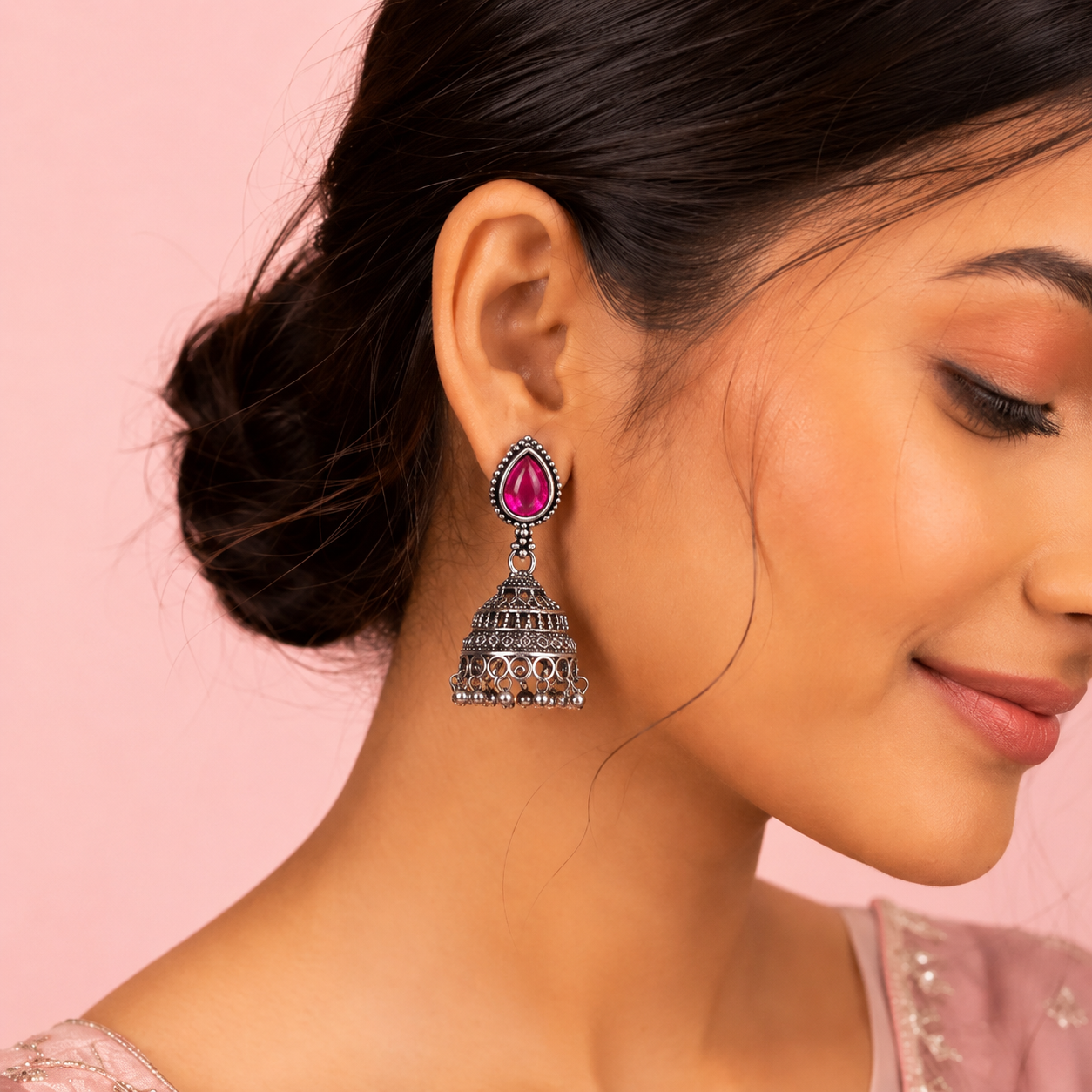 12 Designer Colorful Jhumkas Mirror Box
