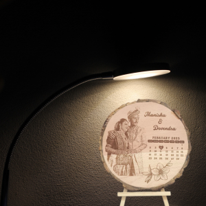 Natural Wooden Engraved Photo Frame with Free Stand