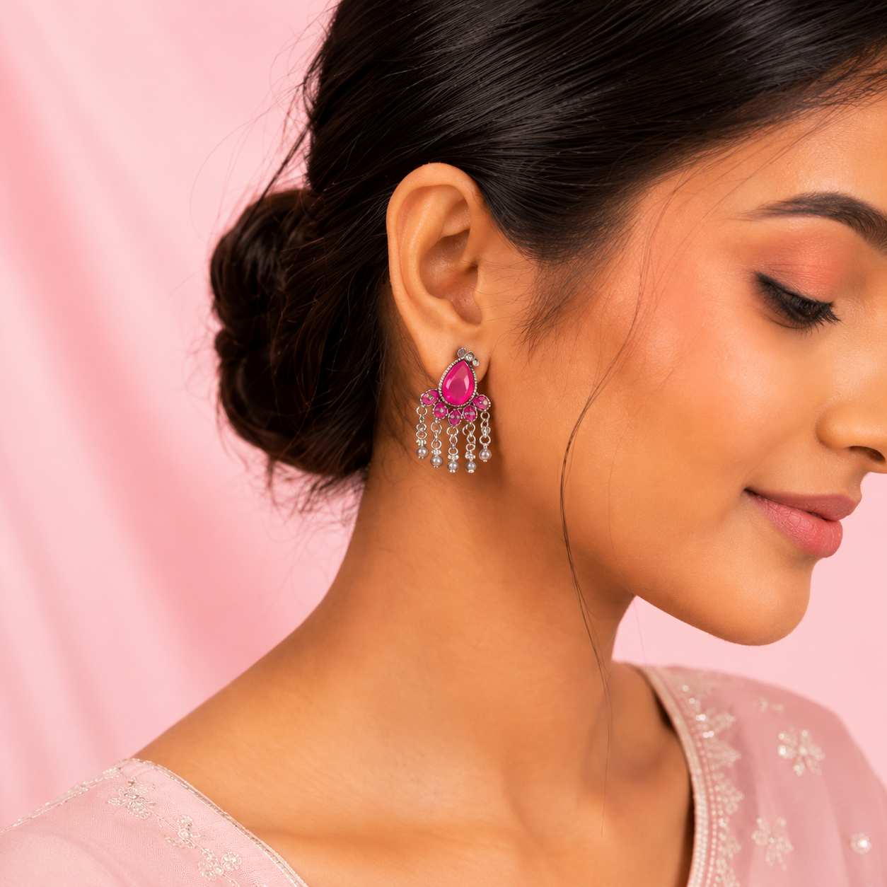12 Designer Colorful Jhumkas Mirror Box