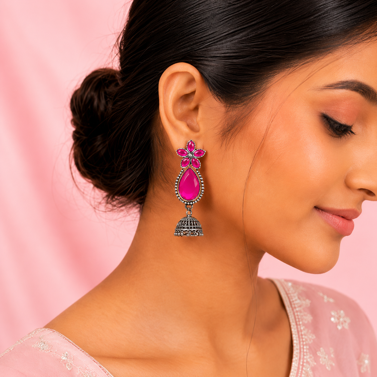 12 Designer Colorful Jhumkas Mirror Box