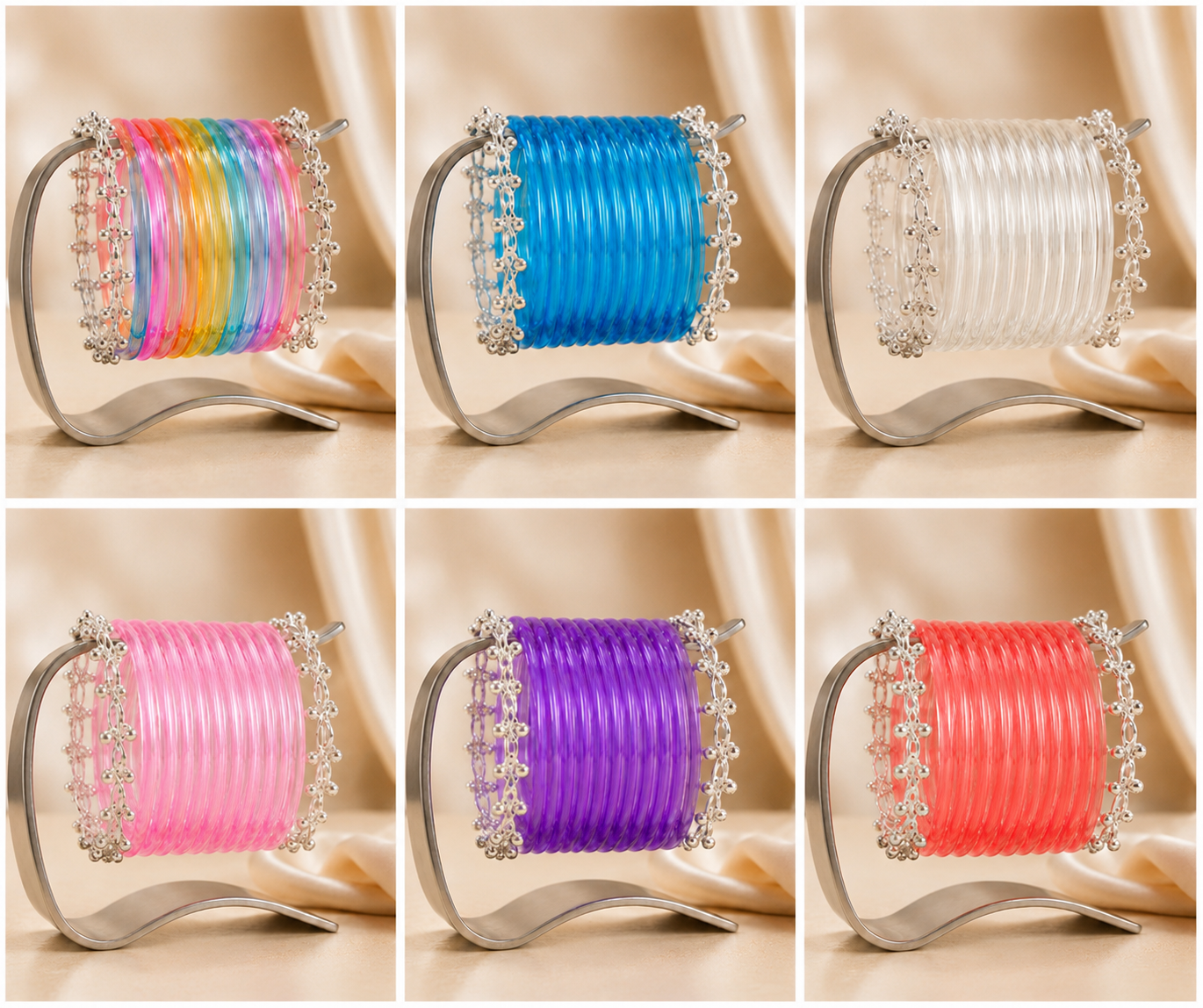 Transparent Glass Bangles with Ghungroo Charm