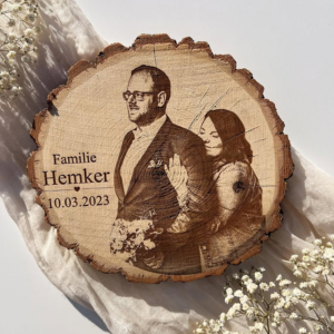 Natural Wooden Engraved Photo Frame with Free Stand