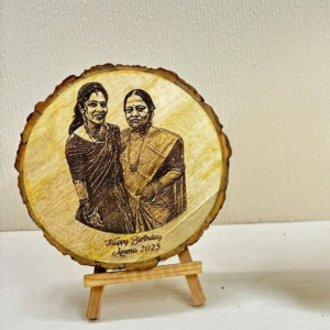 Natural Wooden Engraved Photo Frame with Free Stand
