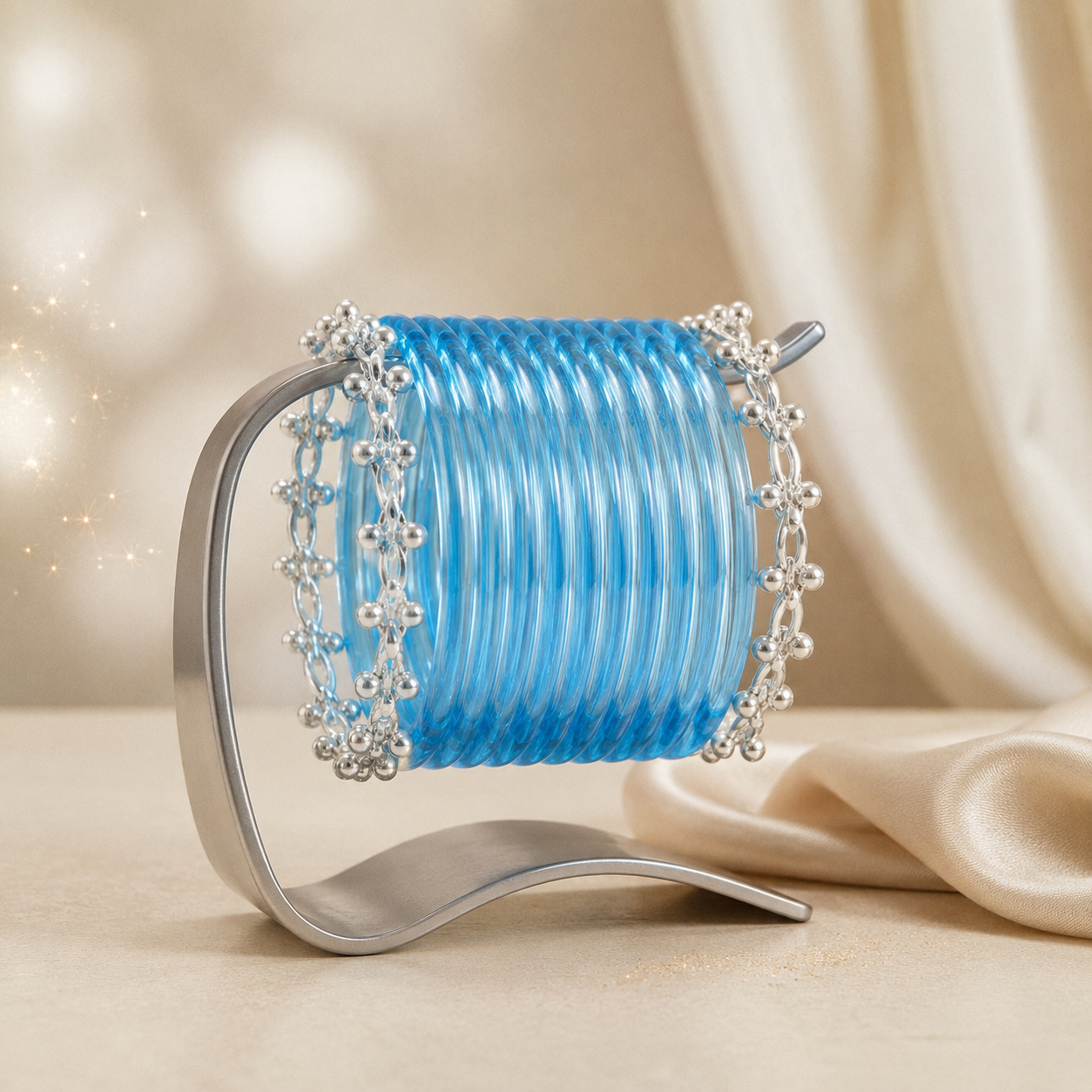 Transparent Glass Bangles with Ghungroo Charm