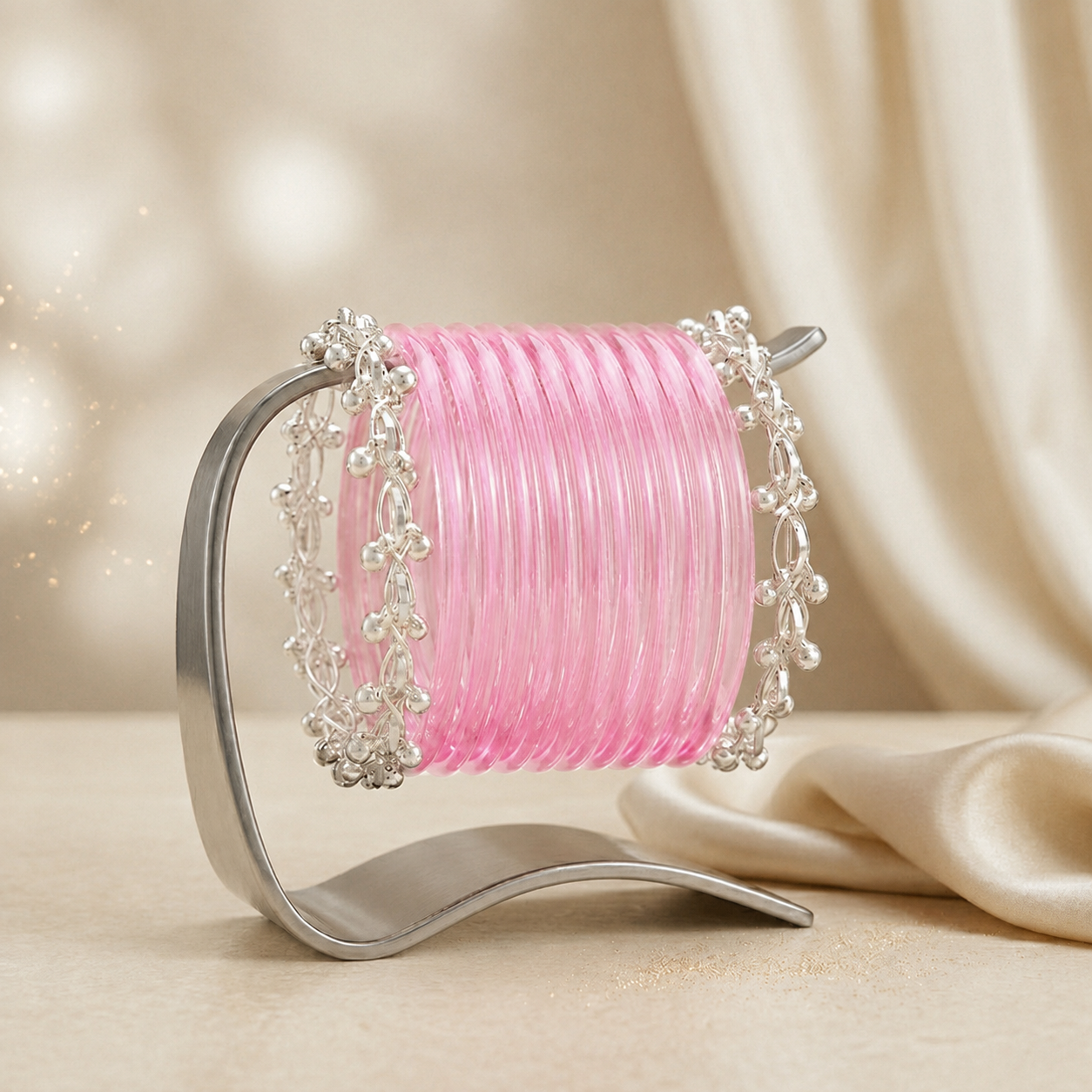 Transparent Glass Bangles with Ghungroo Charm