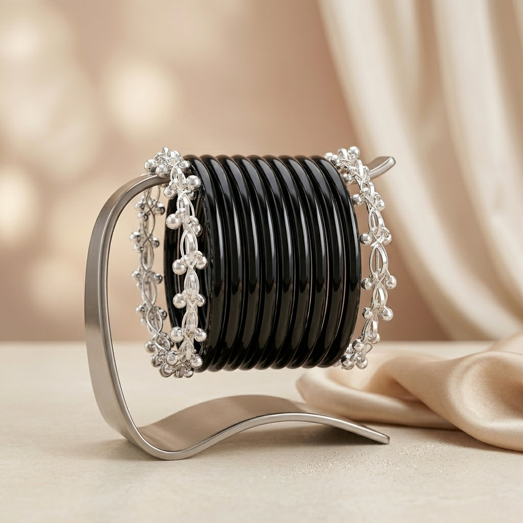 Transparent Glass Bangles with Ghungroo Charm