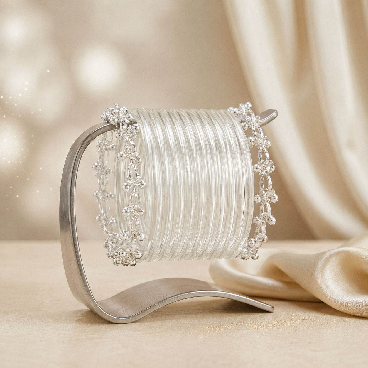 Transparent Glass Bangles with Ghungroo Charm