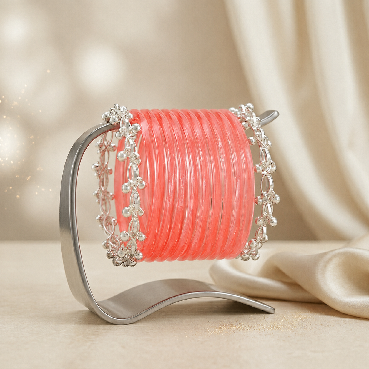 Transparent Glass Bangles with Ghungroo Charm