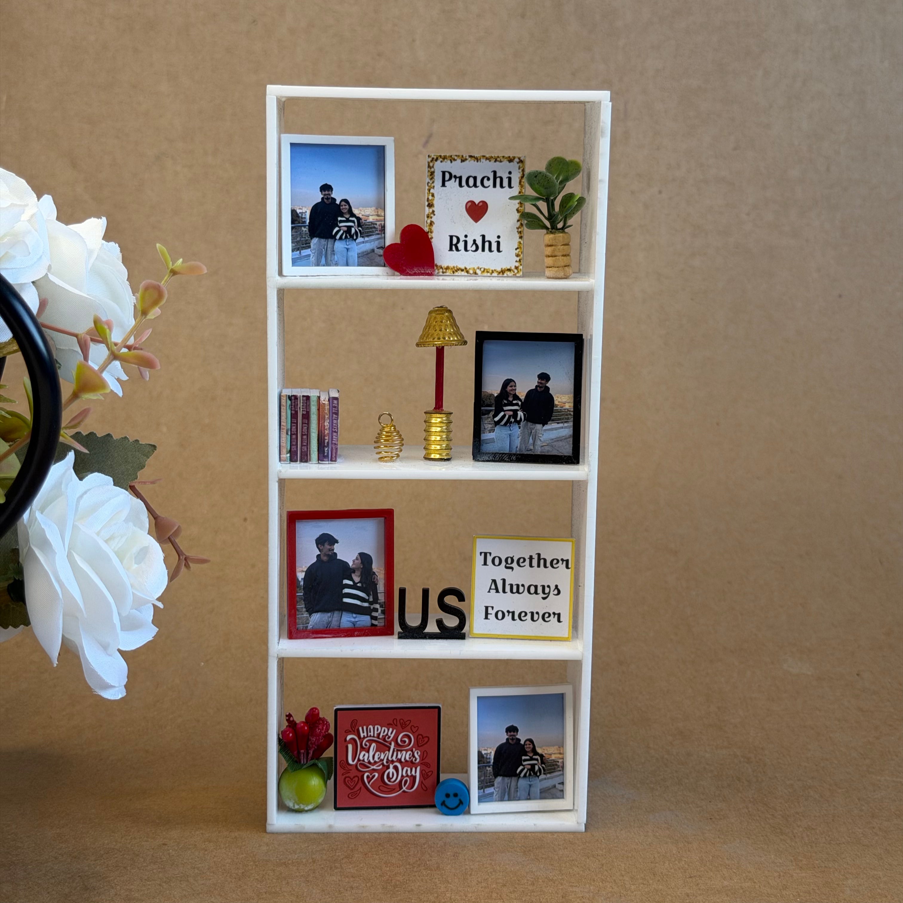 ❤️ Personalized Couple Memory Shelf Frame – Custom Photo Love Display Gift 🎁