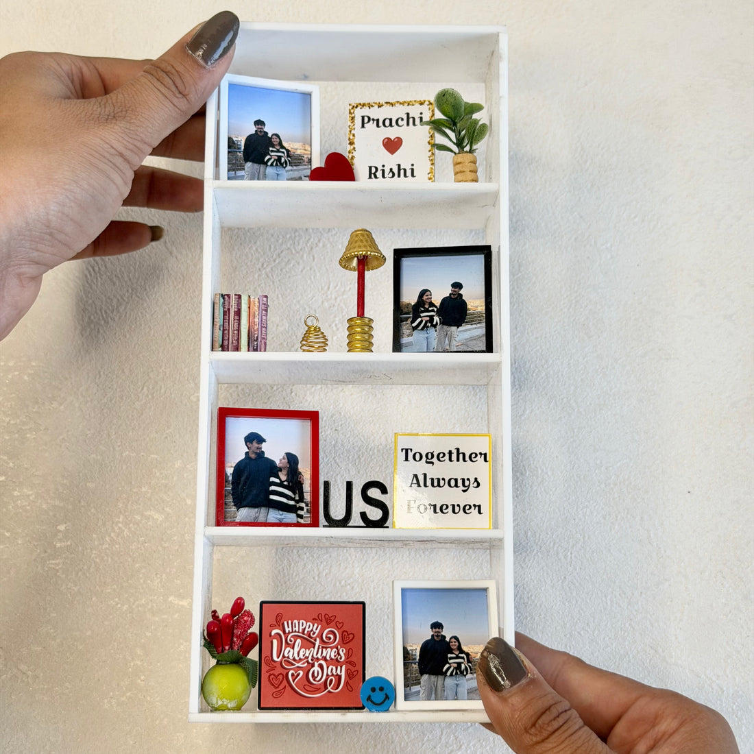 ❤️ Personalized Couple Memory Shelf Frame – Custom Photo Love Display Gift 🎁