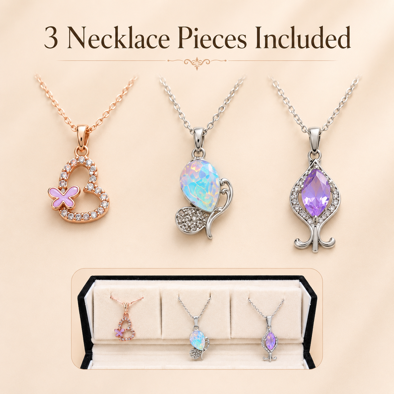 Set of 12 Stud Earrings with Pendants Box - 10