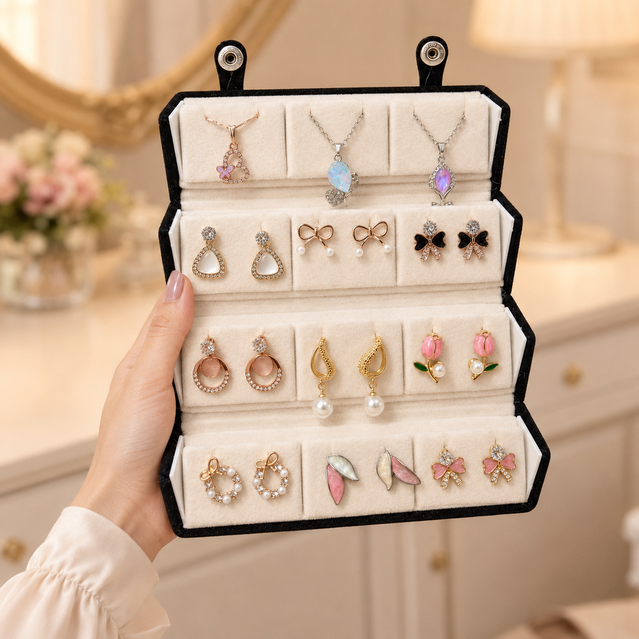 Set of 12 Stud Earrings with Pendants Box - 4