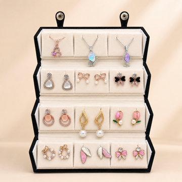 Set of 12 Stud Earrings with Pendants Box - 1