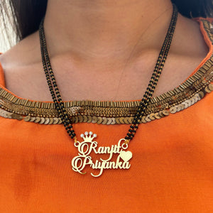 Diamond Heart And Crown Name Necklace