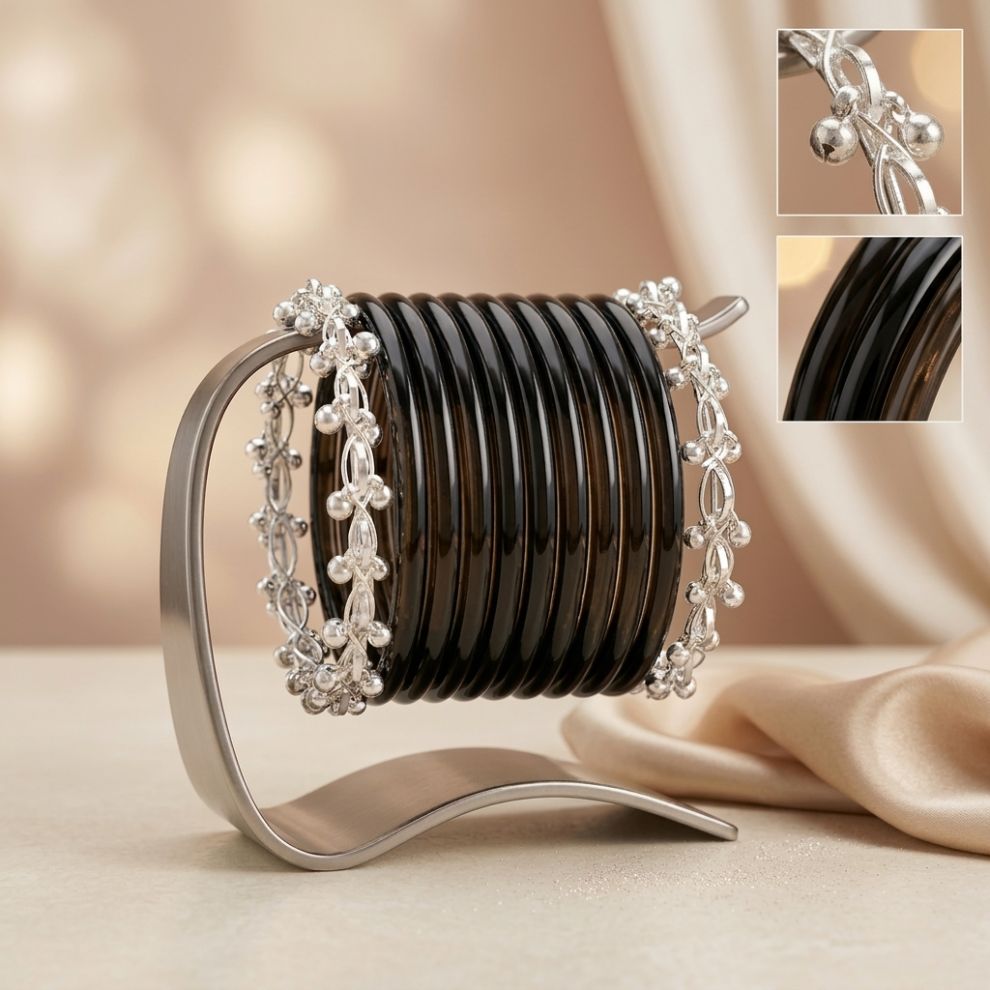 Transparent Glass Bangles with Ghungroo Charm