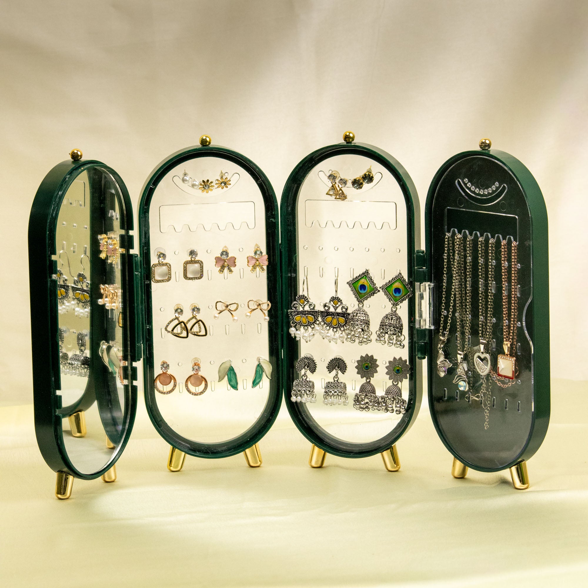 Viral 3-fold elegant Green Jewellery box - 12