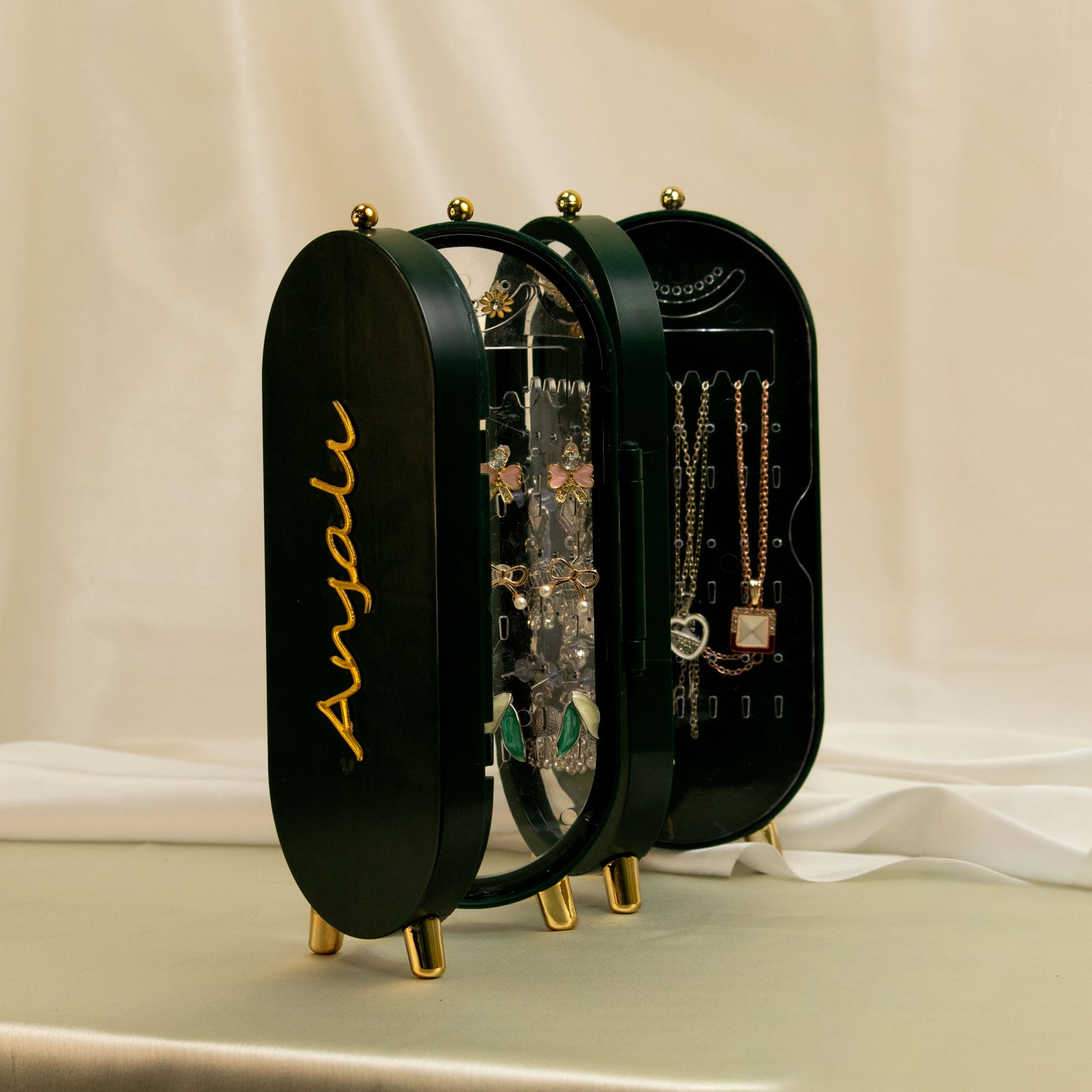 Viral 3-fold elegant Green Jewellery box - 14