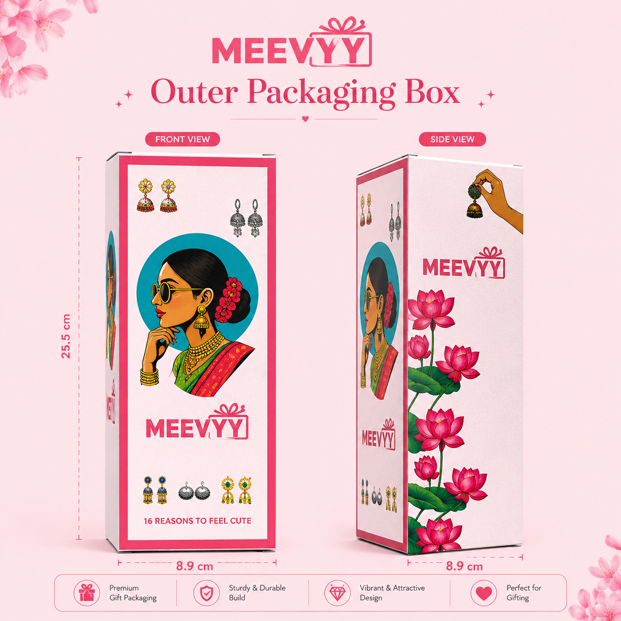 16 Colourful Jhumka with Folding Box